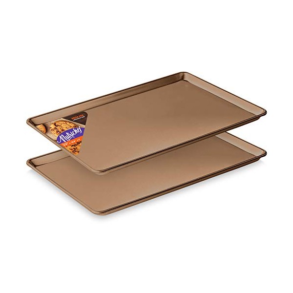 Nonstick Cookie Sheet Baking Pan - 2PC 2QT Large Metal