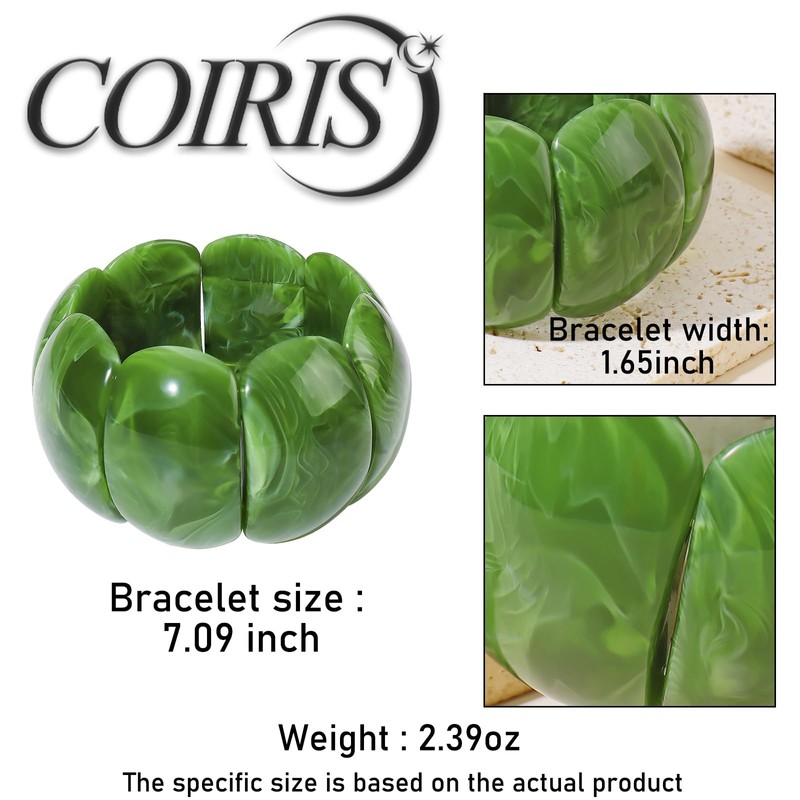Coiris Chunky Bracelets for Women Acrylic Bangle Resin Bracelets Colorful