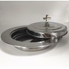 Silver Polished Steel Communion Bread Tray Plate W/Cover for Churches,Stackable