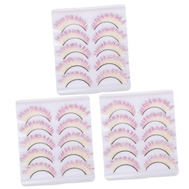 Minkissy 15 Pairs rainbow false lashes cosplay fake eyelashes cosplay make up Fake eyelashes Colored False Colored Imitation