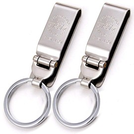 Linwnil Stainless Steel Keyring Security Belt Clip Key Chain,used in sports pants, clothes pockets,belt,Durable Multi-ring Key Holder (1)