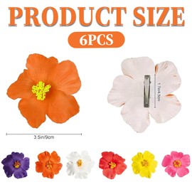 SIRLOMU 6 Piece Hawaiian Flower Hair Clip, Plumeria Hair Clip, Flower Hair Clip, Fancy Flower Hair Clip, Hair Accessories for Beach Party Wedding