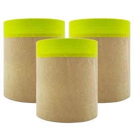 Pre-Taped Masking Paper for Painting, 6 inch x 50 feet Tape and Drape Painters Paper, Paint Adhesive Protective Paper Roll for Covering Skirting, Frames, Furniture and Auto Body (3 Rolls) Green