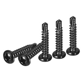 DTGN #6x3/4" Pan Head Self Drilling Screws - 100Pack - Black Oxide 410 Stainless Steel Phillips Drive Self Tapping Sheet Metal Screws