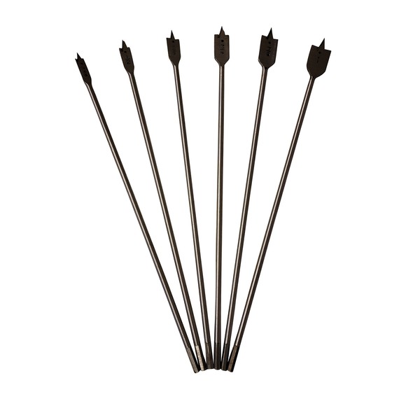 Professional EZ Travel Collection 6-Pack Wood Spade Paddle Boring Drill Bits (16inches Long)