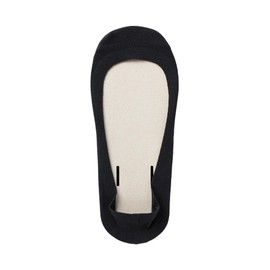 MUJI Women's Seamless Toe Shallow Footcover (Non-Skid Heel), Black