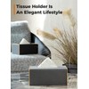 Cloudever Tissue Box Holder Cover Rectangular, Modern PU Leather Decorative