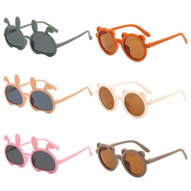 KASESSS 6 Stück Sonnenbrille Kinder, Sonnenbrille Baby, Kinder Sonnenbrille Sichere und Bequeme, Kindersonnenbrille für Jungen Mädchen, Sonnenbrille Mädchen für Party Geschenk Outdoor Strand