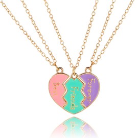 Best Friend Forever Necklaces for 3 Stitch Matching Necklace for Best Friends Birthday Gifts for Women Long Distance Friendship Gifts Necklace for Friends Puzzle Piece for Women
