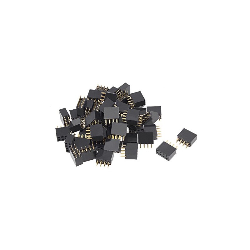 sourcing map 50pcs 2.54 mm Spacing 2x4-Pin Double Row Straight