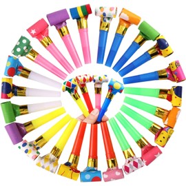 Fenglin-joy Birthday Party Pipes, Pack of 50 Party Horns Noisemaker, Multicoloured Blower, Children's Birthday Party for Birthday Party, Banquet, Graduation