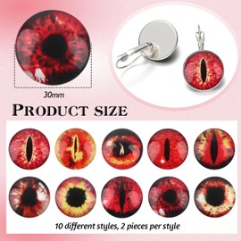 TOAOB 20pcs Red Dragon Eyes Glass Cabochons Eyes for Clay Doll Making Sculptures Props Craft DIY Findings Jewelry Making