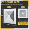 Powrocket Bathroom Exhaust Fan Cover with Spring, 12" x 12"