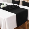 DUALIFE 2PCS Black Table Runner Handcrafted Table Cloth Table Runners
