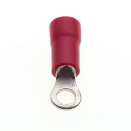 Ring Crimp Terminal - 100pcs Red 3.2mm 25A 22-16AWG Heat Shrink Tube Ring Connectors Tinned Copper Connectors Insulated Ring Terminals