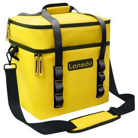 Lanedo Lunch Soft Cooler 20 Can, Soft Carrying Handle Insulated Bag Portable Ice Chest Box for Lunch, Beach, Drink, Beverage, Travel, Camping, Picnic, Car, Trips, Cooler Leak-Proof (Orange)