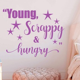 Young, Scrappy and Hungry Quote Hamilton Wall Decal Vinyl Girls Boys Room Children Nursery Decal (18" high x 23" Wide)