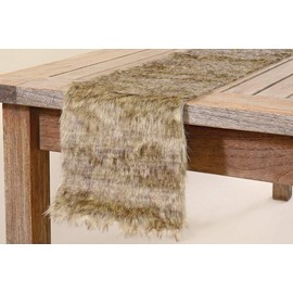 Table Runner Brown Fur Imitation Approx. 120 x 20 x 1 cm Hunter Rustic Alpine Design