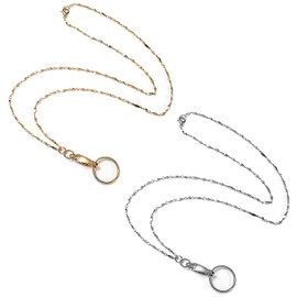 2 Pieces Metal Lanyard Chain, Fashionable Lanyard Chain, Key Lanyard, Chain Lanyard For Women, Shiny Metal Lanyard, Suitable For Keys, Documents, Work Badges