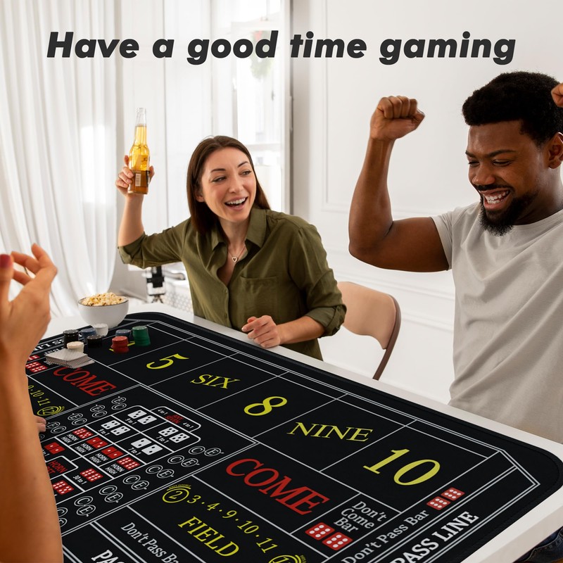 iEsstros Craps Table Top Set Craps Mat 70" x 35"