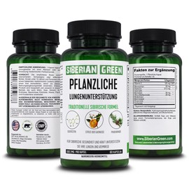 Siberian Green Lung Support Complex 60 Capsules - Traditional Formula Supplement Rich in Quercetin, Citrus Bioflavonoids, Pine Bark