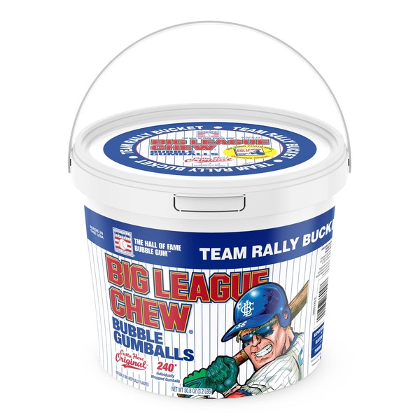 Big League Team Rally Bucket 240 Individually Wrapped Gumballs Net Wt. 50.8 oz