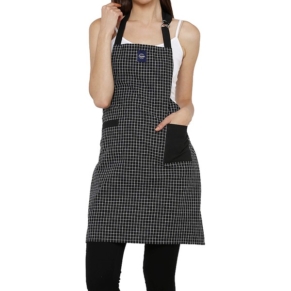 Encasa Homes Adjustable Kitchen Apron with Pockets and Towel Rail,