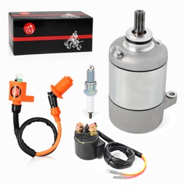 Starter Motor & Relay Ignition Coi Spark Plug Compatible with Honda Recon 250 1997-2000 TRX250TE TM 2002-2004 TRX250EX 2001-2008 TRX250X 2009-2019 31200-HM8-A41 31200-HM8-003