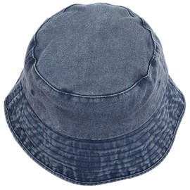 KYEYGWO Cotton Fishing Hats for Men and Women, Adjustable Bucket Hat, Sun Hat, Leisure, Outdoor Hat, Plain Summer Hat, Floppy Hat for Sandy Beach, Bivouacing, #1 blue