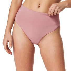 SPANX EcoCare Seamless Shaping Thong - Sculpting with Compression - Women's Shapewear Underwear - Recycled Nylon Fabric Blend - Camellia Pink - Small