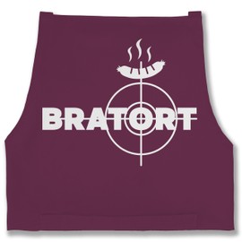 Shirtracer - Apron - BBQ Apron - Adult - Bratort Funny Gift Grill Funny Father's Day Birthday Christmas Dad, 8 Aubergine