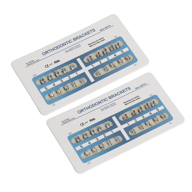 10 Sheets Teeth Brackets Mini Roth Bracket 0.022in 3 Hooks