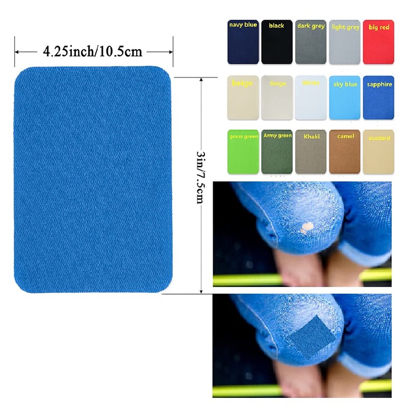 Harsgs 12PCS Fabric Iron on Patches Inside & Outside Strong