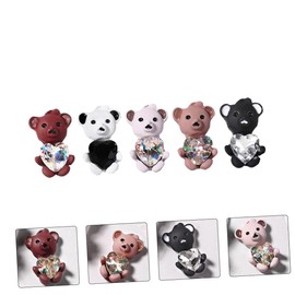 Minkissy 5pcs Cute Bear Nail Art Decor Accessories Rhinestone Manicure Diy Decor for Home Salon Fashionable Design for Nail Art Enthusiasts