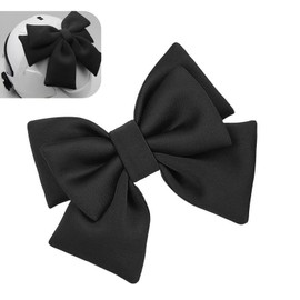 MOXRUQ Motorcycle Helmet Bow Decoration, 7.87" x 10.24" Oversized Cute Helmet Bow Decoration Sticker (Black)