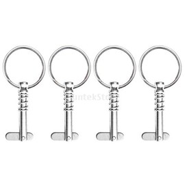 Four Pcs of Marine Grade Stainless Bimini Top Pins w/Drop Cam & Spring 1/4" x 1" Grip