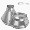 HVAC OV 10" to 8" Inch Round Duct Reducer -