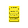 Harness Inspection Tags Pack of 20 Yellow Polypropylene 31mm x