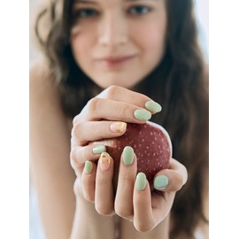 Green Gold Latte Gel Nail / 그린골드라떼 젤네일