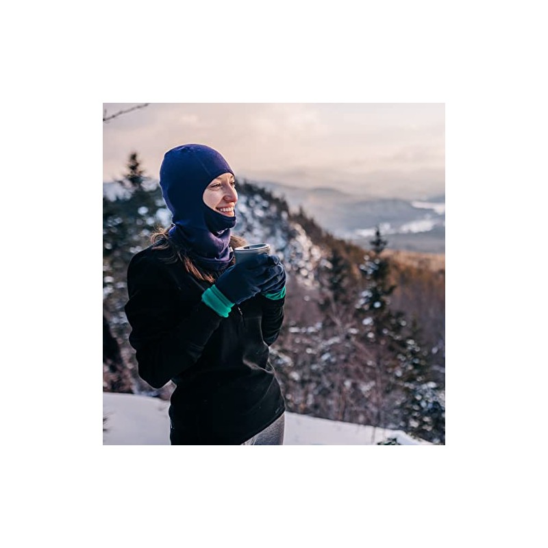 100% Merino Wool Balaclava Dark Purple One Size