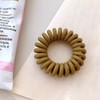 Color Pastel Matte Telephone Wire Spring Hair Tie Coffee (WFHXFDV) / 컬러 파스텔 무광 전화선 스프링 헤어끈 커피 (WFHXFDV)