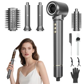5 in 1 Professional Hot Air Styler, High-Speed Negative Ionic Hair Dryer, Auto Wrap Curler, Frizz-Free Blow Dryer Brush for Curling Volumizing Straightening Styling,Multi Styler