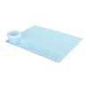 Silicone Painting Mat with Water Cup Washable Protruding Scale Line