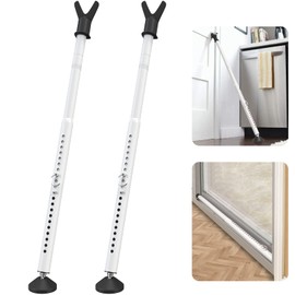 YeYeBest Sliding Door Security Bar & Door/Window Lock Security Door 2 Pack Stop Home Security Bar 28-45Inch Door Jam Adjustable from Inside for Apartment Bedroom Bottom of Door Heavy Duty Interior