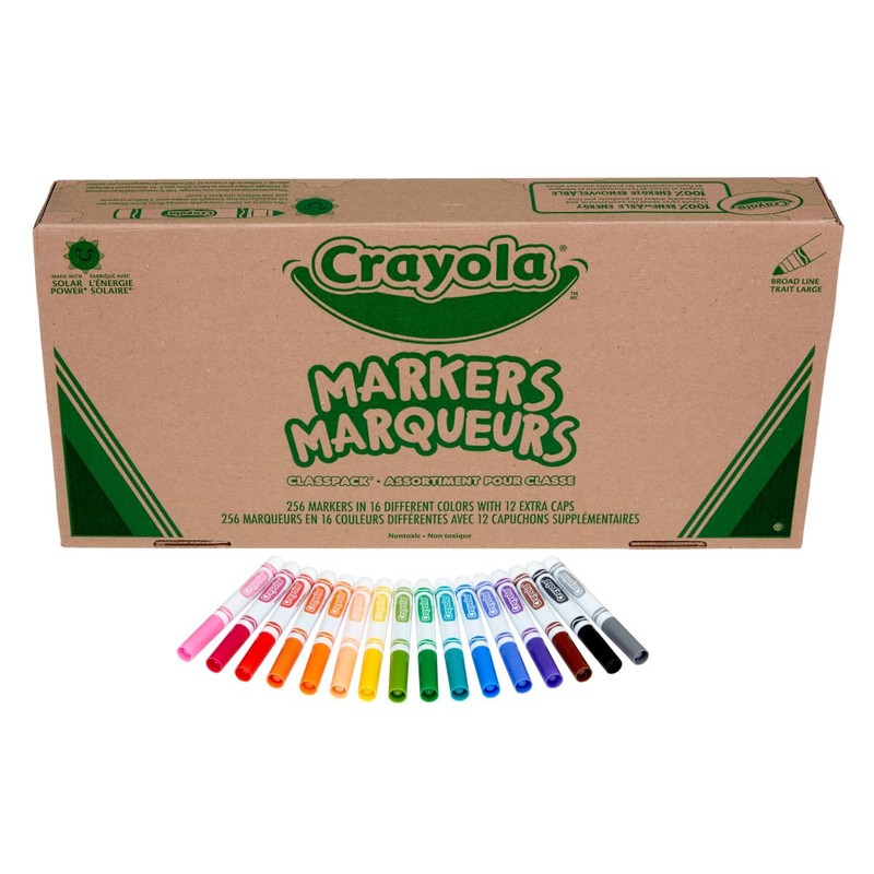 Crayola Broad Line Markers Classpack (256 Ct), Bulk Markers for