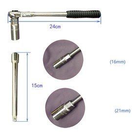 Young Wolf 6" Adjustable 4 Way Ratchet Wrench Handle, 3/8 inch Square Drive, 0.63 inch and 0.83 inch