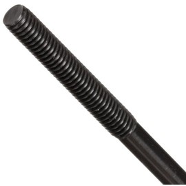 Carbon Steel Rod, Ends Threaded Equally, Black Oxide Finish, 5/8"-11 Threads, 14" Length, 1-3/4" Threaded Lengths, Made in US (Pack of 2)