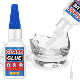 Super Glue, Fast-Drying Clear Repair Glue with Anti-Clog Cap, Heavy Duty Waterproof Adhesive for Glasses, Rear View Mirror, Jewelry, Mirror, Ceramic (Glass Glue)