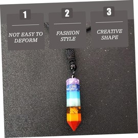 FOMIYES 3pcs Hexagonal Pendant Necklace Crystal Stone Necklace for Women Energy Stone