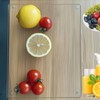 LANGBOHOS Tempered Glass Cutting board for Kitchen with Lip，Clear Glass